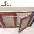 American oak wood clad aluminum france windows tilt turn window with built in shutter